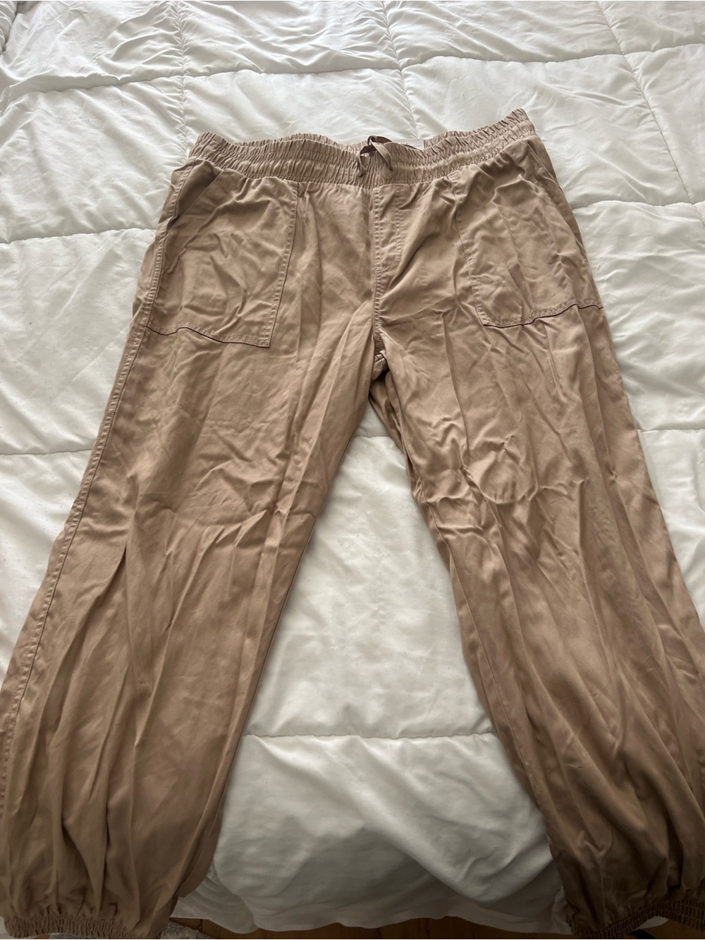 George Women's Drawstring Jogger Pants in Beige